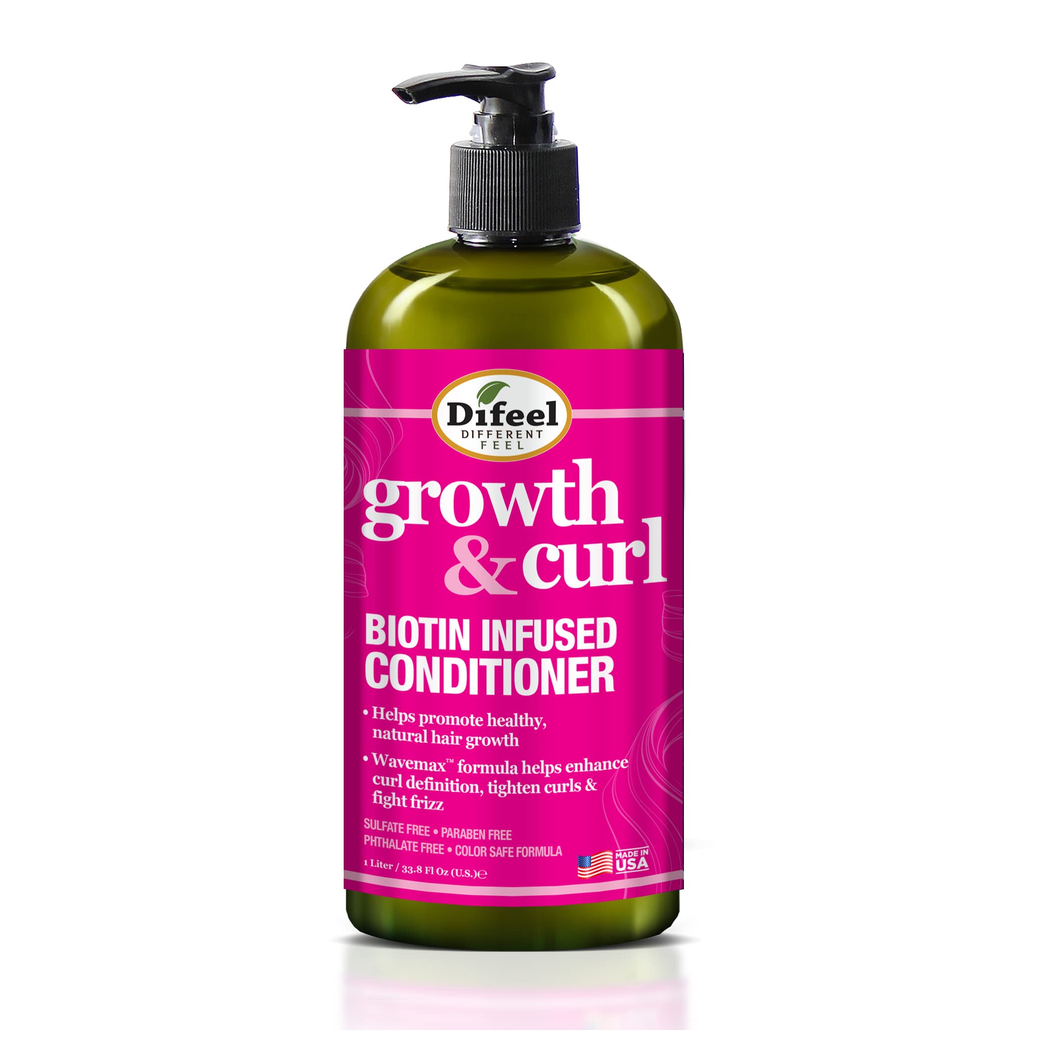 Difeel Growth and Curl Biotin Conditioner 33.8 oz. - Hair Condtioner for Curly Hair, Conditioner Curly Hair
